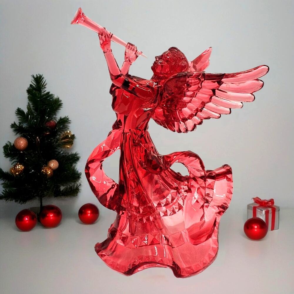 Vintage Silvestri Pink Lucite Angel Tree Topper Figurine